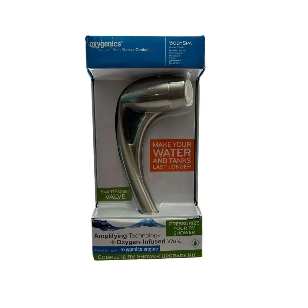 Oxygenics 26481 Brushed Body Spa Shower Kit Handheld Smart Pause Valve NIB New